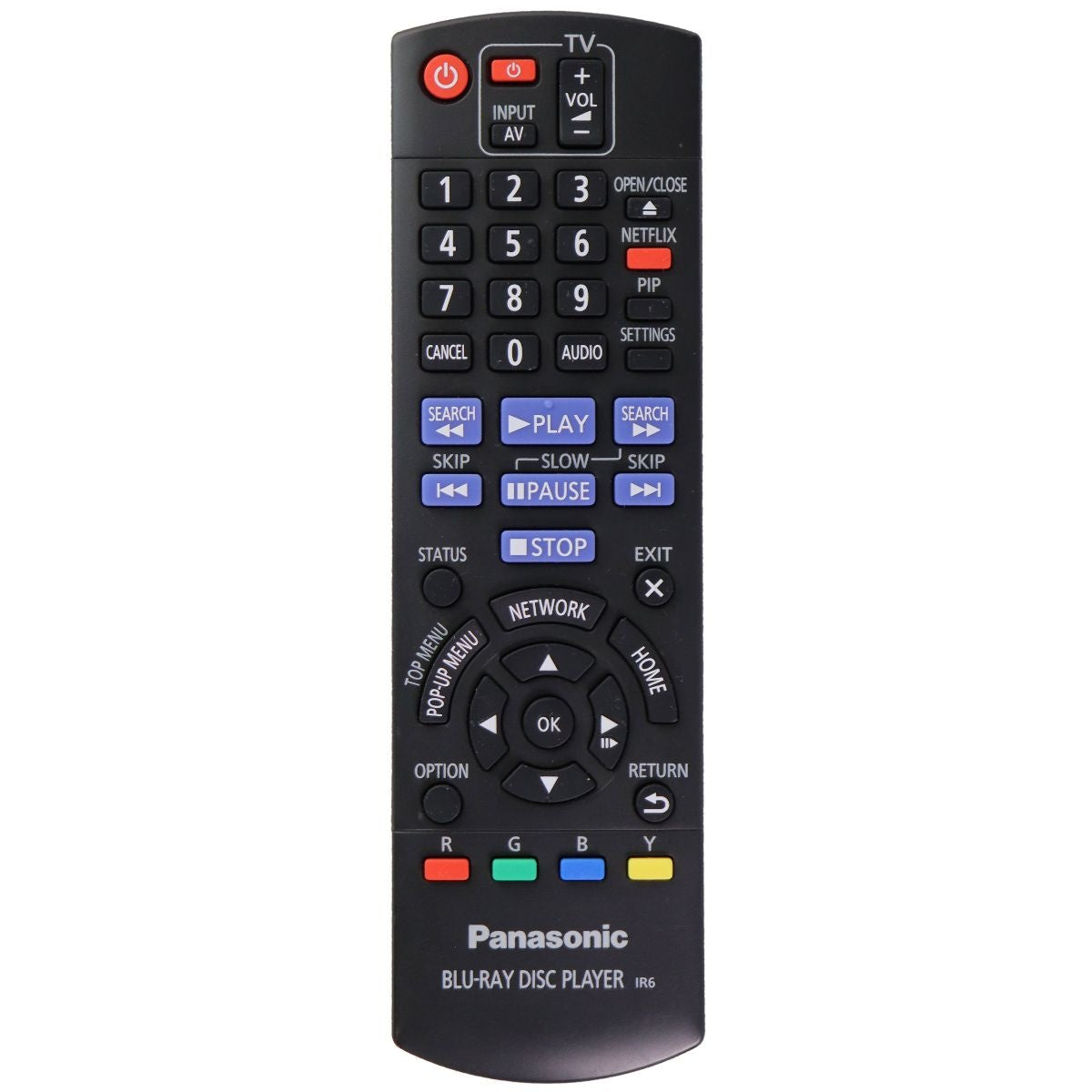 Panasonic OEM Blu-Ray Dic Player IR6 Remote control - Black (N2QAYB000734) TV, Video & Audio Accessories - Remote Controls Panasonic    - Simple Cell Bulk Wholesale Pricing - USA Seller