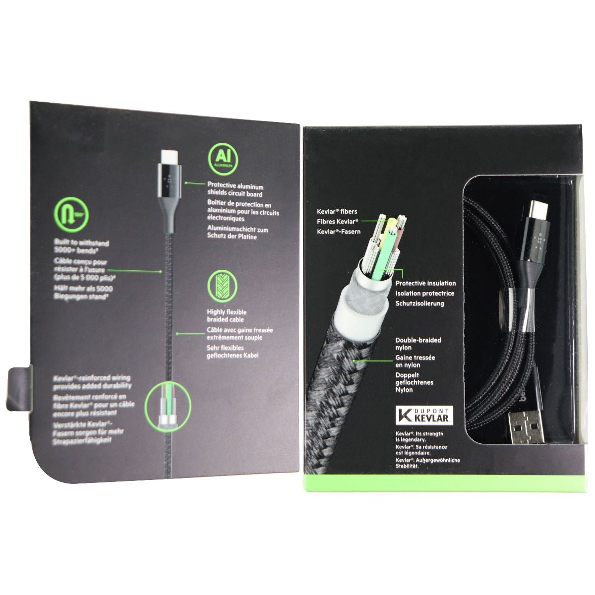 Belkin ( F2CU059bt04 - BLK ) 4Ft USB-C to USB-A Charge and Sync Cable - Black Cell Phone - Cables & Adapters Belkin    - Simple Cell Bulk Wholesale Pricing - USA Seller