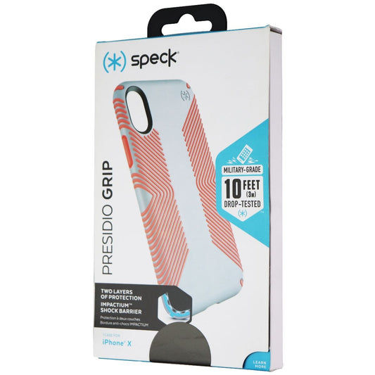 Speck Presidio Grip Hybrid Case for Apple iPhone Xs/X - Dove Gray/Tart Pink Cell Phone - Cases, Covers & Skins Speck    - Simple Cell Bulk Wholesale Pricing - USA Seller