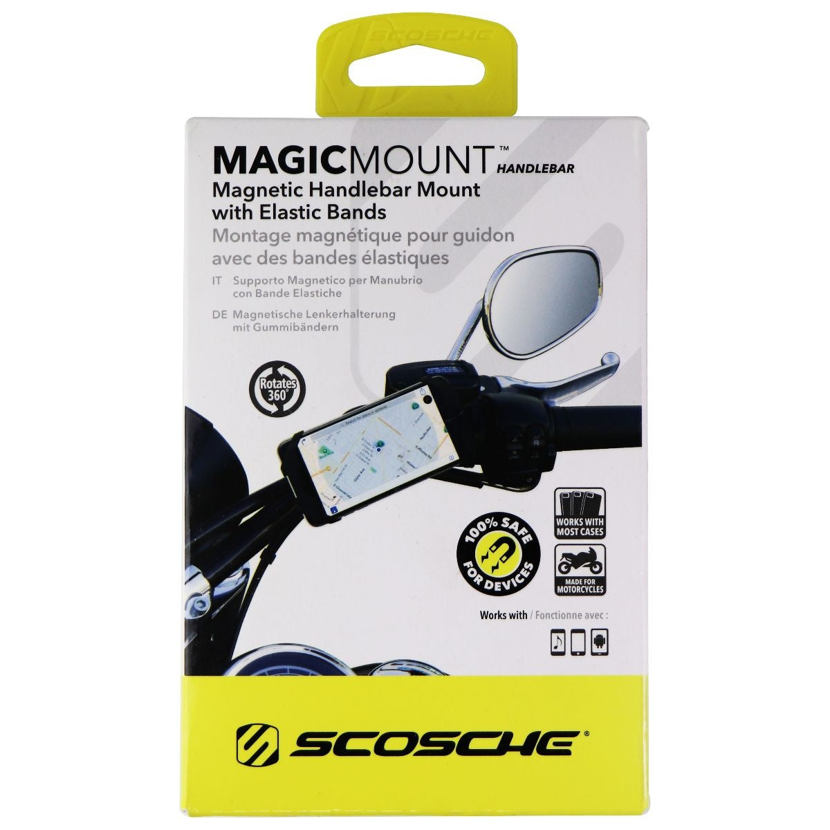 Scosche MagicMount Magnetic Bike Phone Mount with Elastic Bands - Black Cell Phone - Mounts & Holders Scosche    - Simple Cell Bulk Wholesale Pricing - USA Seller