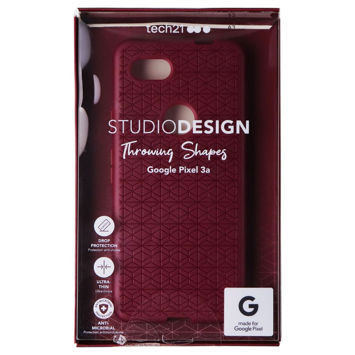Tech21 Studio Design Series Case for Google Pixel 3a - Plum Cell Phone - Cases, Covers & Skins Tech21    - Simple Cell Bulk Wholesale Pricing - USA Seller