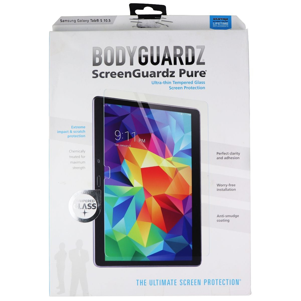 Bodyguardz ScreenGuardz Pure Tempered Glass for Galaxy Tab S (10.5) - Clear Cell Phone - Screen Protectors BODYGUARDZ    - Simple Cell Bulk Wholesale Pricing - USA Seller