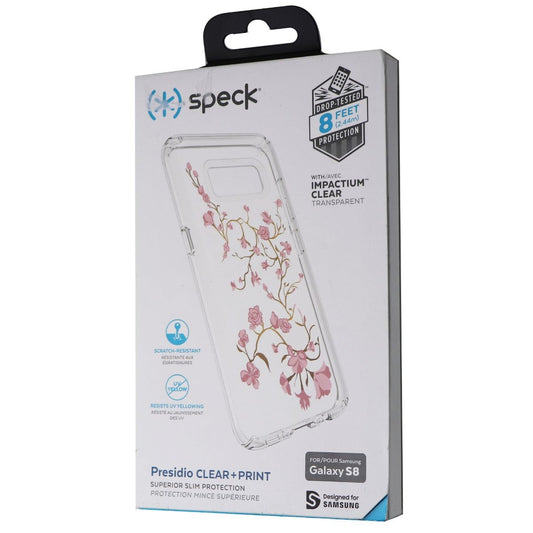 Speck Presidio Clear+Print Case for Samsung Galaxy S8 - Pink Floral/Clear Cell Phone - Cases, Covers & Skins Speck    - Simple Cell Bulk Wholesale Pricing - USA Seller