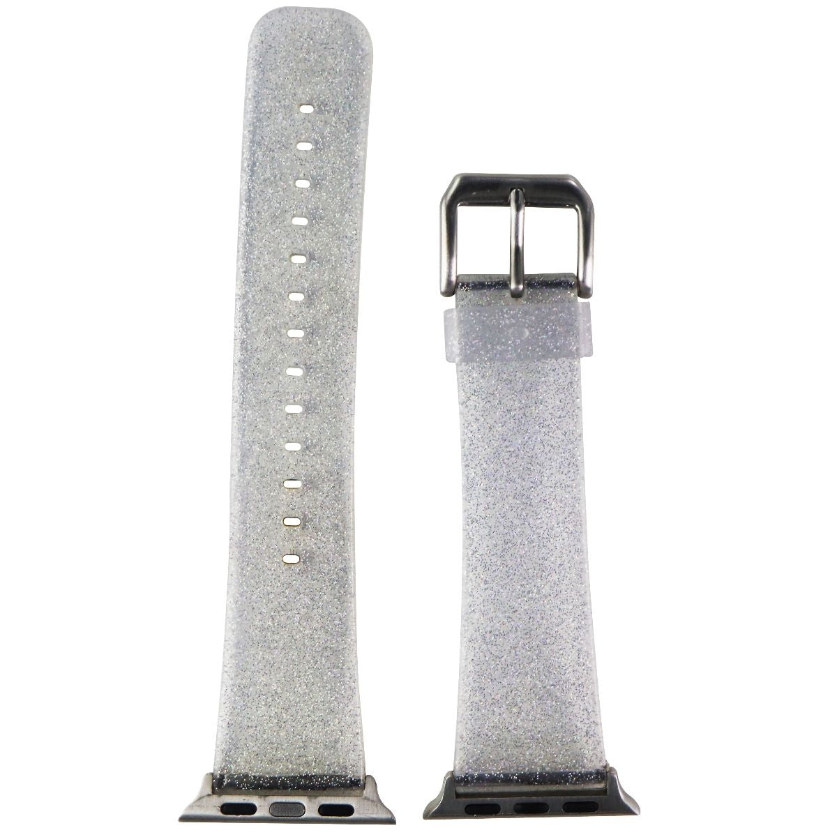 Apple Watch (38mm) Rubber Watch Band - Clear/Glitter Smart Watch Accessories - Watch Bands Unbranded    - Simple Cell Bulk Wholesale Pricing - USA Seller