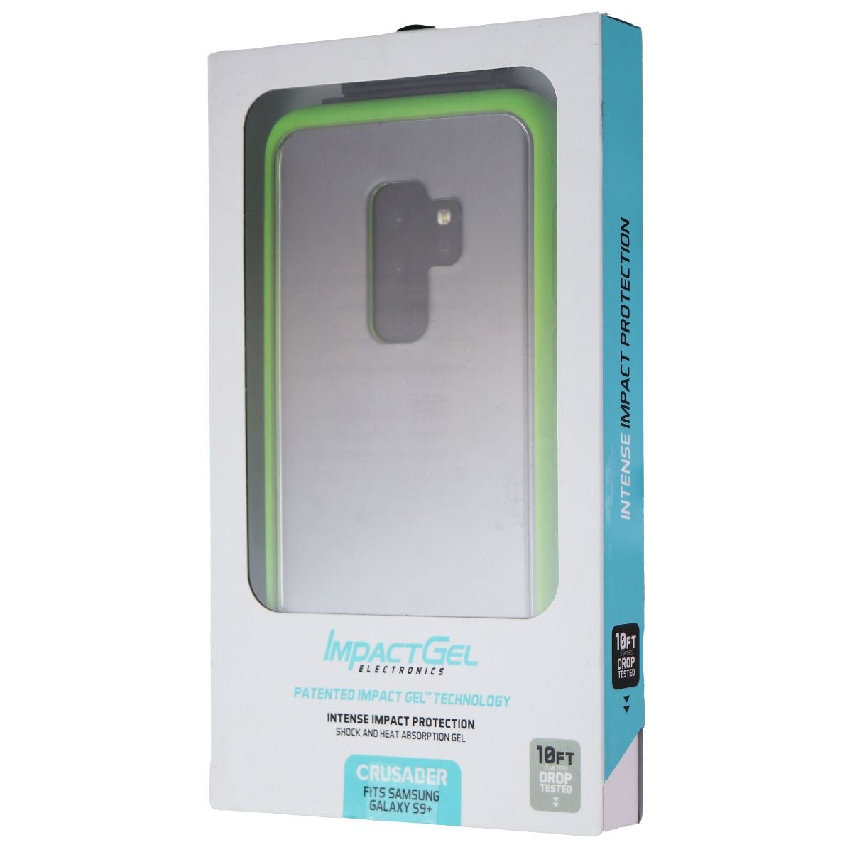 Impact Gel Crusader Series Case for Samsung Galaxy S9+ - Clear / Green Cell Phone - Cases, Covers & Skins Impact Gel    - Simple Cell Bulk Wholesale Pricing - USA Seller