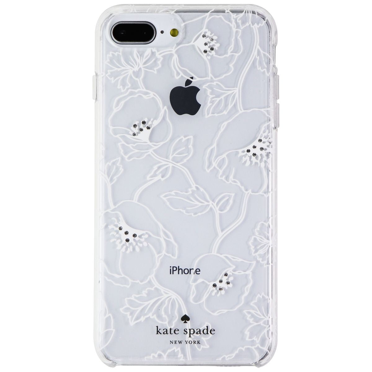 Kate Spade Case for iPhone 8 Plus/7 Plus/6s Plus - White Dreamy Floral/Gems Cell Phone - Cases, Covers & Skins Kate Spade New York    - Simple Cell Bulk Wholesale Pricing - USA Seller