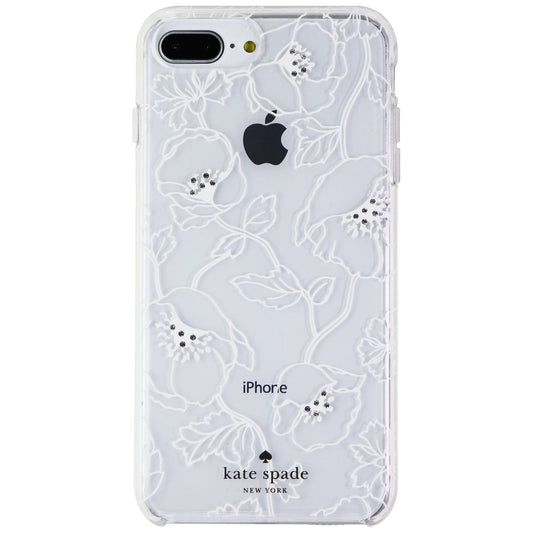 Kate Spade Case for iPhone 8 Plus/7 Plus/6s Plus - White Dreamy Floral/Gems Cell Phone - Cases, Covers & Skins Kate Spade New York    - Simple Cell Bulk Wholesale Pricing - USA Seller