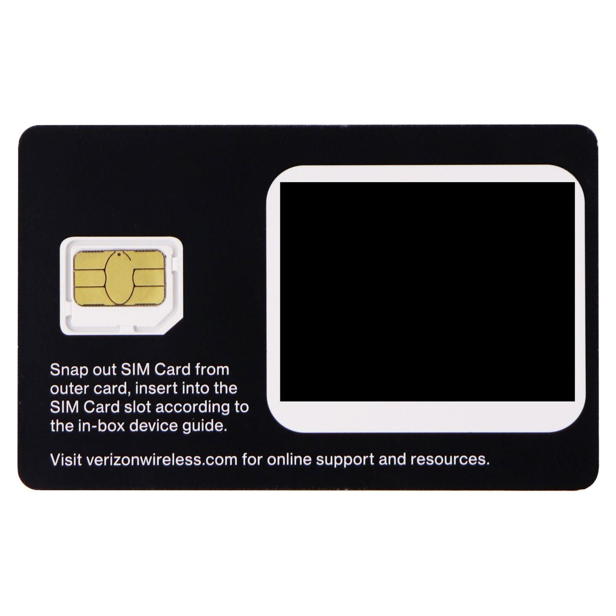 Verizon Wireless 4G LTE Micro SIM Card (BULKSIM-NFC-A) - Black