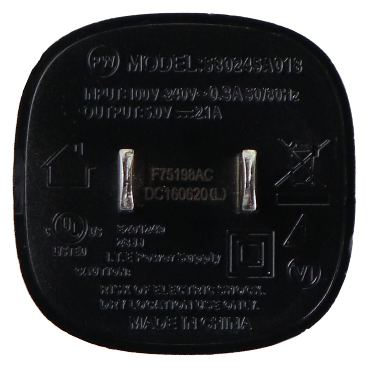 Verizon (5V/2.1) Single USB Wall Charger Power Adapter - Black/Red (580245A018) Cell Phone - Chargers & Cradles Verizon    - Simple Cell Bulk Wholesale Pricing - USA Seller