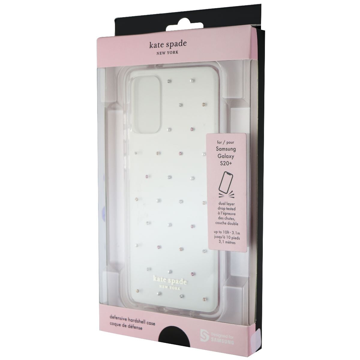 Kate Spade Defensive Hardshell Case for Galaxy (S20+) - Pin Dot Gems/Clear/White Cell Phone - Cases, Covers & Skins Kate Spade    - Simple Cell Bulk Wholesale Pricing - USA Seller