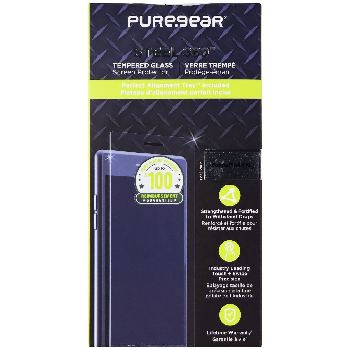 PureGear Steel 360 Screen Protector for Google Pixel 4 XL - Clear Cell Phone - Screen Protectors PureGear    - Simple Cell Bulk Wholesale Pricing - USA Seller