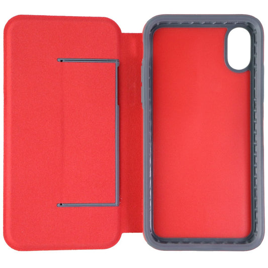Speck Presidio Folio Case for iPhone Xs & X - Heartrate Red / Graphite Grey Cell Phone - Cases, Covers & Skins Speck    - Simple Cell Bulk Wholesale Pricing - USA Seller