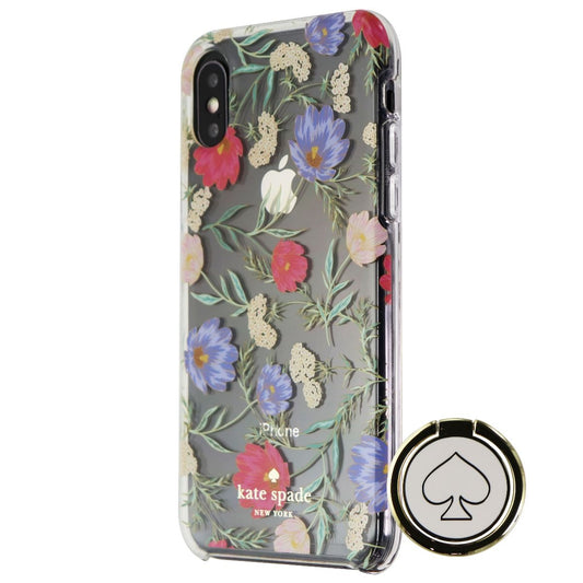 Kate Spade Hardshell Case & Ring Stand for Apple iPhone Xs & X - Clear / Floral Cell Phone - Cases, Covers & Skins Kate Spade    - Simple Cell Bulk Wholesale Pricing - USA Seller