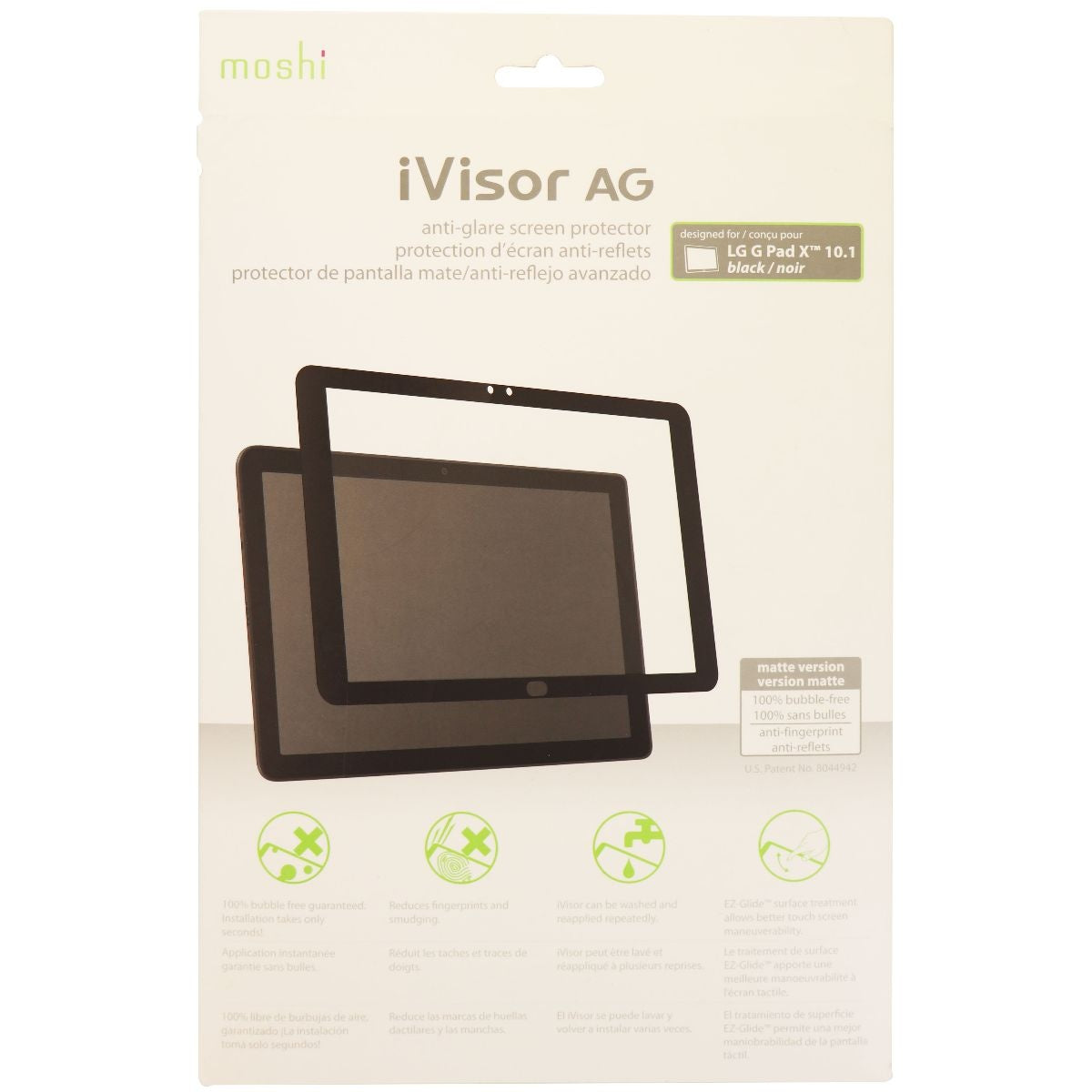 Moshi iVisor Anti-Glare Matte Screen Protector for LG G Pad X 10.1 Black Border Cell Phone - Screen Protectors Moshi    - Simple Cell Bulk Wholesale Pricing - USA Seller