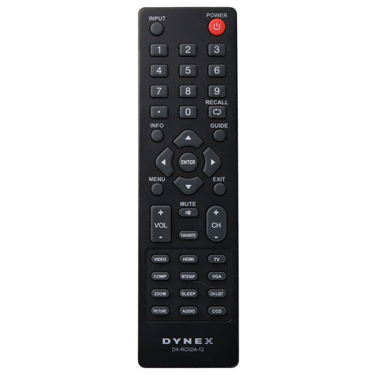 Dynex Remote (DX-RC02A-12) for Select Dynex TVs - Black TV, Video & Audio Accessories - Remote Controls Dynex    - Simple Cell Bulk Wholesale Pricing - USA Seller