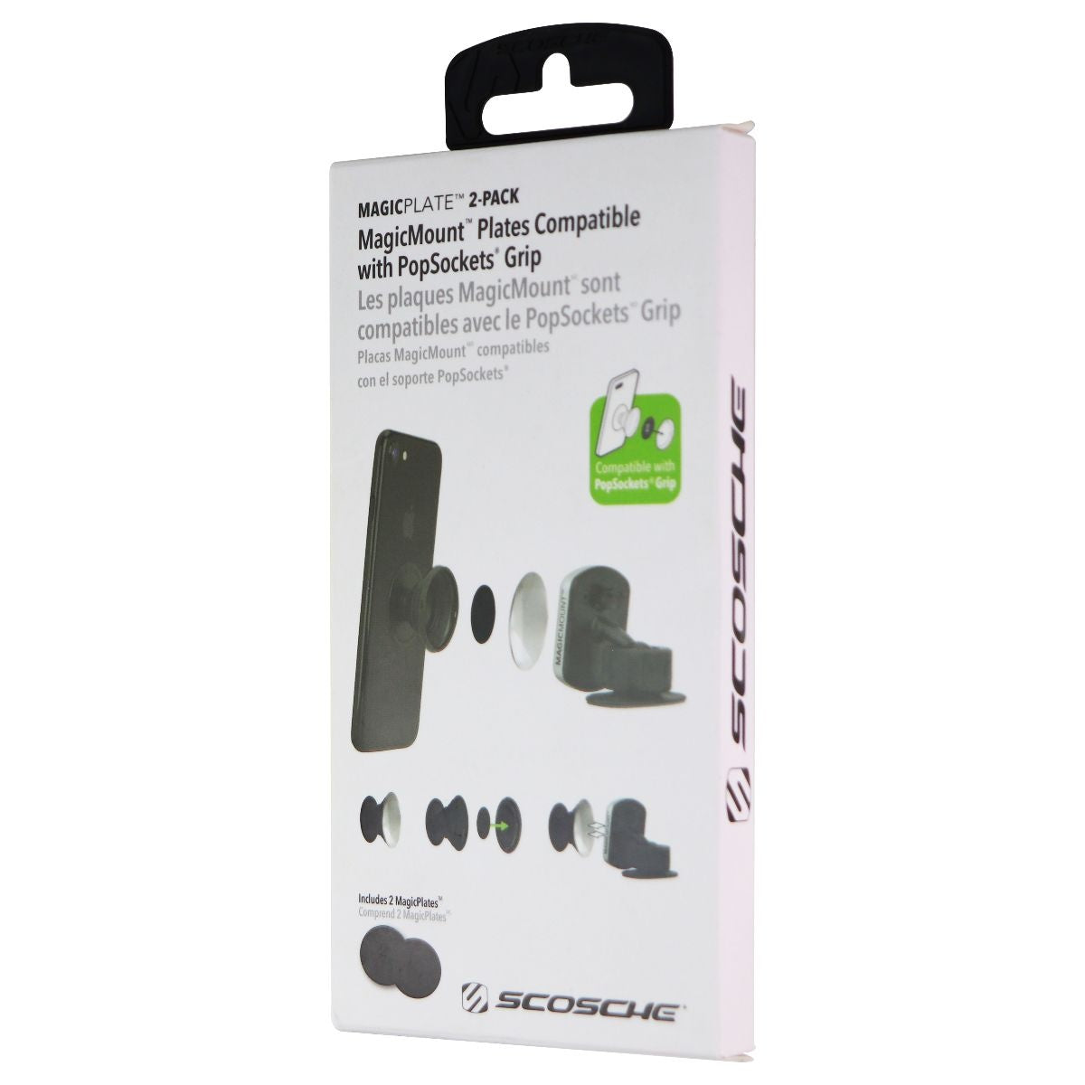 Scosche MagicPlate 2 Pack MagicMount Plates - Black Cell Phone - Mounts & Holders Scosche    - Simple Cell Bulk Wholesale Pricing - USA Seller