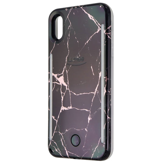 LuMee Duo Instafame LED Selfie Case for iPhone Xs Max - Black/Rose Marble Cell Phone - Cases, Covers & Skins LuMee    - Simple Cell Bulk Wholesale Pricing - USA Seller