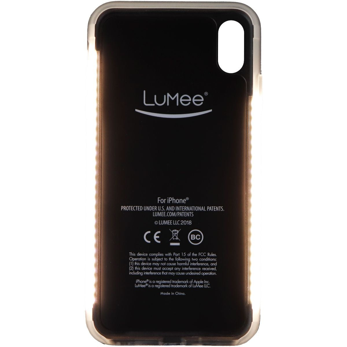 LuMee Duo Instafame LED Selfie Case for iPhone Xs Max - Black/Rose Marble Cell Phone - Cases, Covers & Skins LuMee    - Simple Cell Bulk Wholesale Pricing - USA Seller
