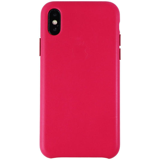 Apple Official Leather Case for Apple iPhone X Smartphones - Pink Fuchsia Cell Phone - Cases, Covers & Skins Apple    - Simple Cell Bulk Wholesale Pricing - USA Seller