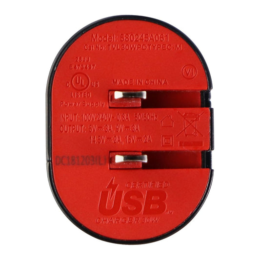 Verizon 30-Watt USB-C Adaptive Wall Charger - Black/Red (580245A061) Cell Phone - Chargers & Cradles Verizon    - Simple Cell Bulk Wholesale Pricing - USA Seller