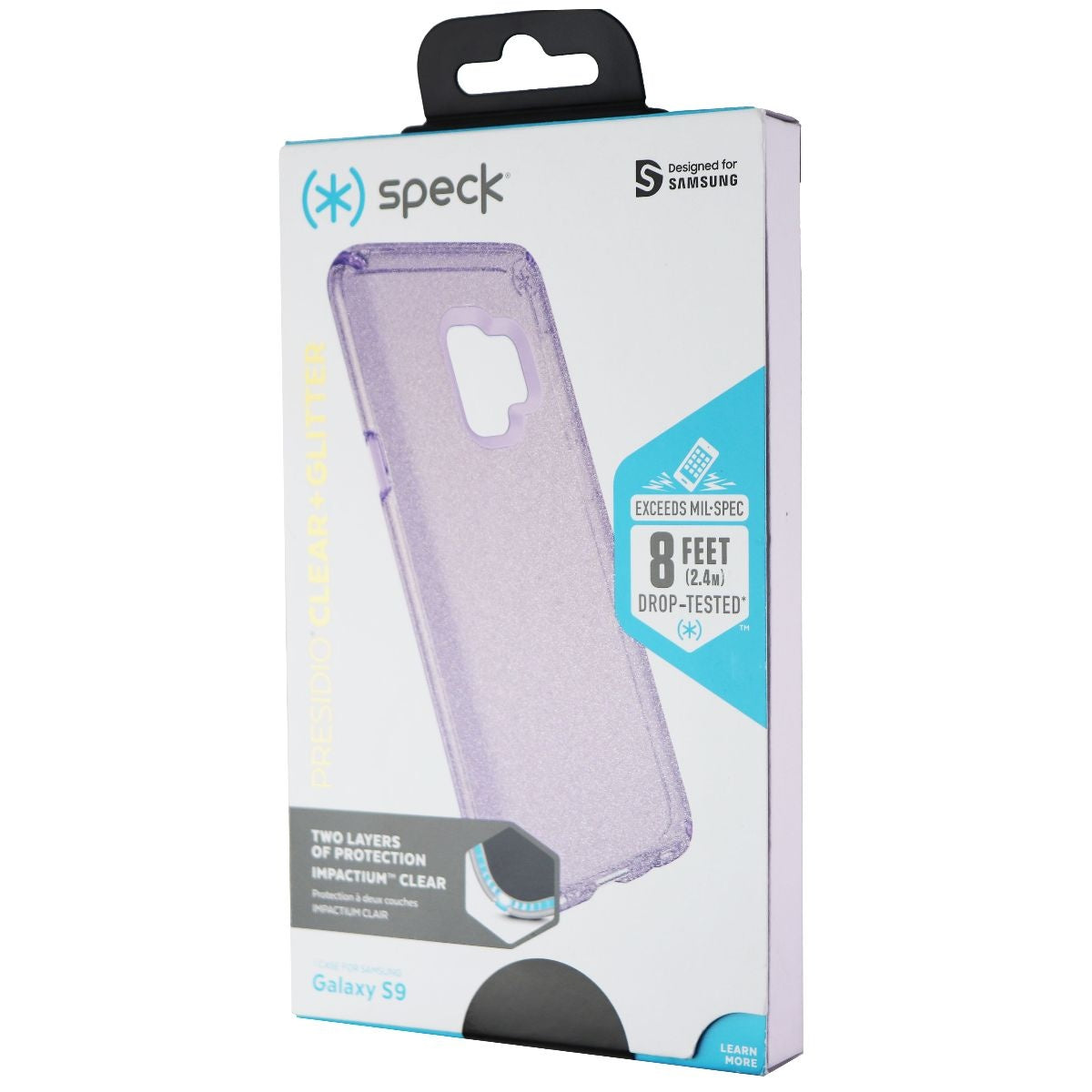 Speck Presidio Clear + Glitter Case for Galaxy S9 - Geode Purple/Gold Glitter Cell Phone - Cases, Covers & Skins Speck    - Simple Cell Bulk Wholesale Pricing - USA Seller