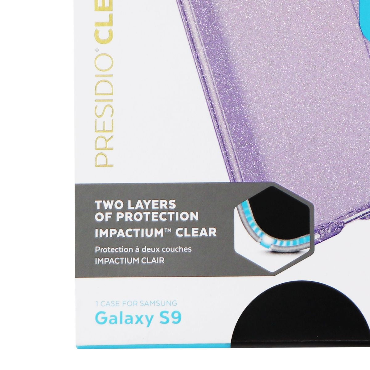 Speck Presidio Clear + Glitter Case for Galaxy S9 - Geode Purple/Gold Glitter Cell Phone - Cases, Covers & Skins Speck    - Simple Cell Bulk Wholesale Pricing - USA Seller