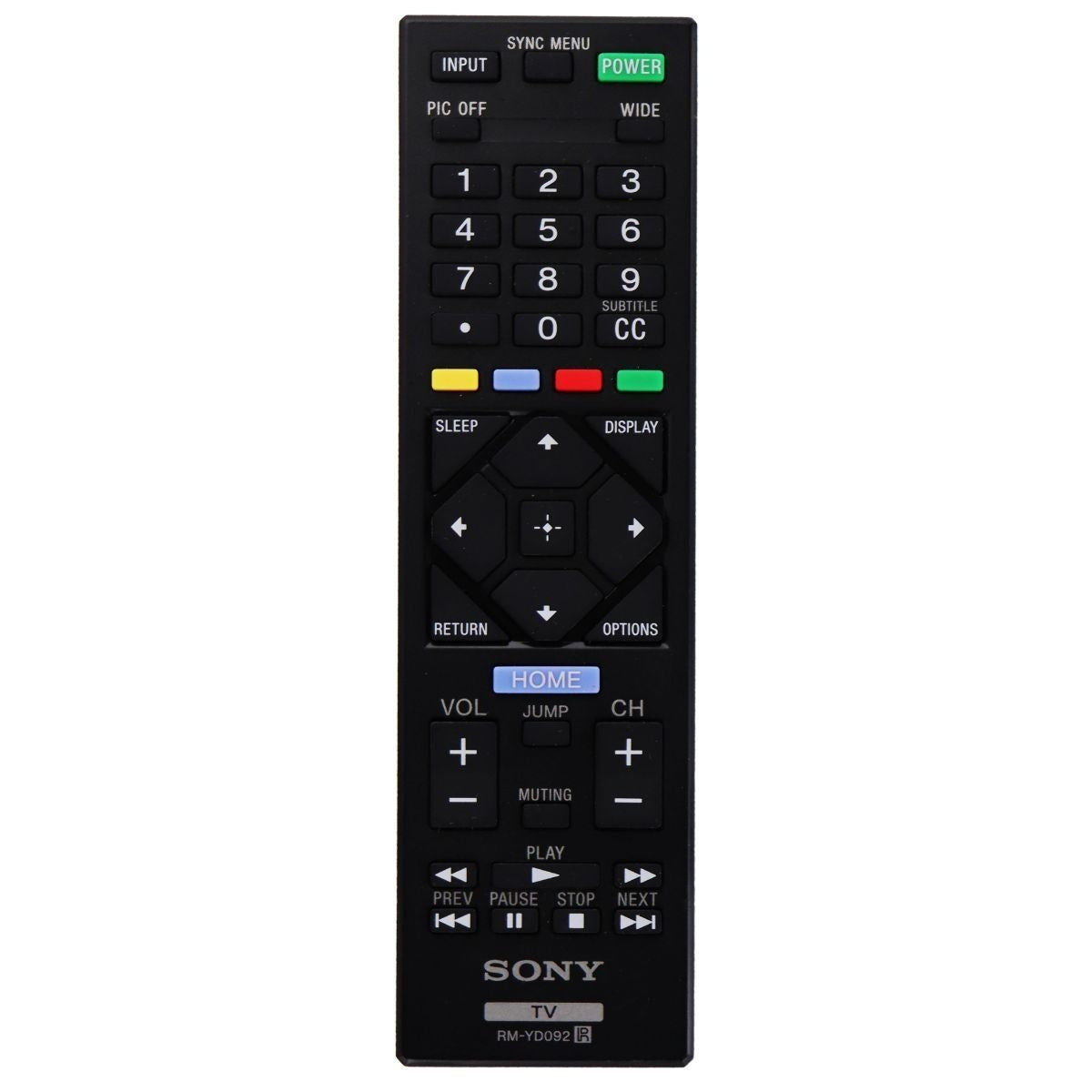 Sony Remote Control (RM-YD092) for Select Sony TVs - Black TV, Video & Audio Accessories - Remote Controls Sony    - Simple Cell Bulk Wholesale Pricing - USA Seller