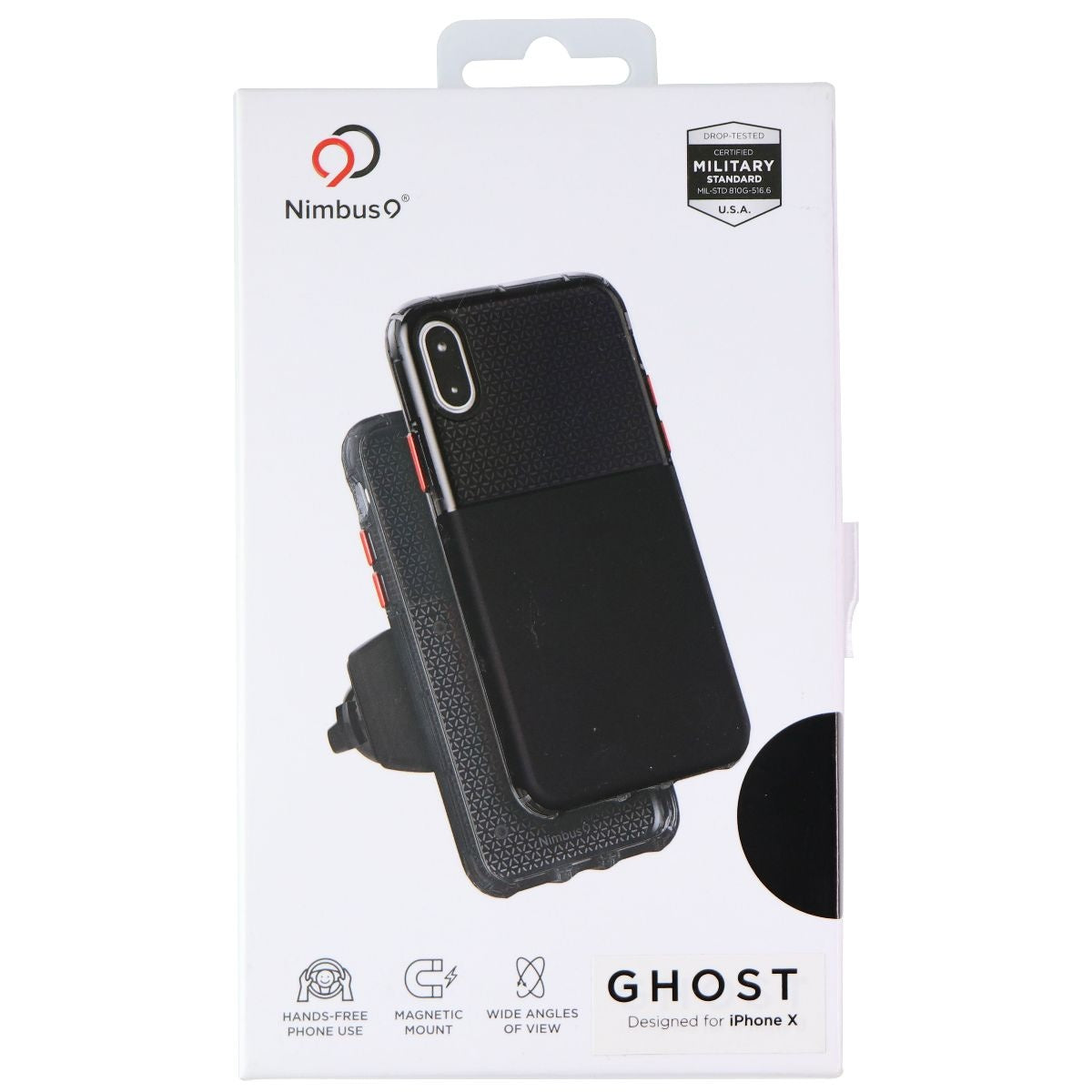 Nimbus9 Ghost Original Series Case and Mount Kit for iPhone Xs/X - Black/Red Cell Phone - Cases, Covers & Skins Nimbus9    - Simple Cell Bulk Wholesale Pricing - USA Seller