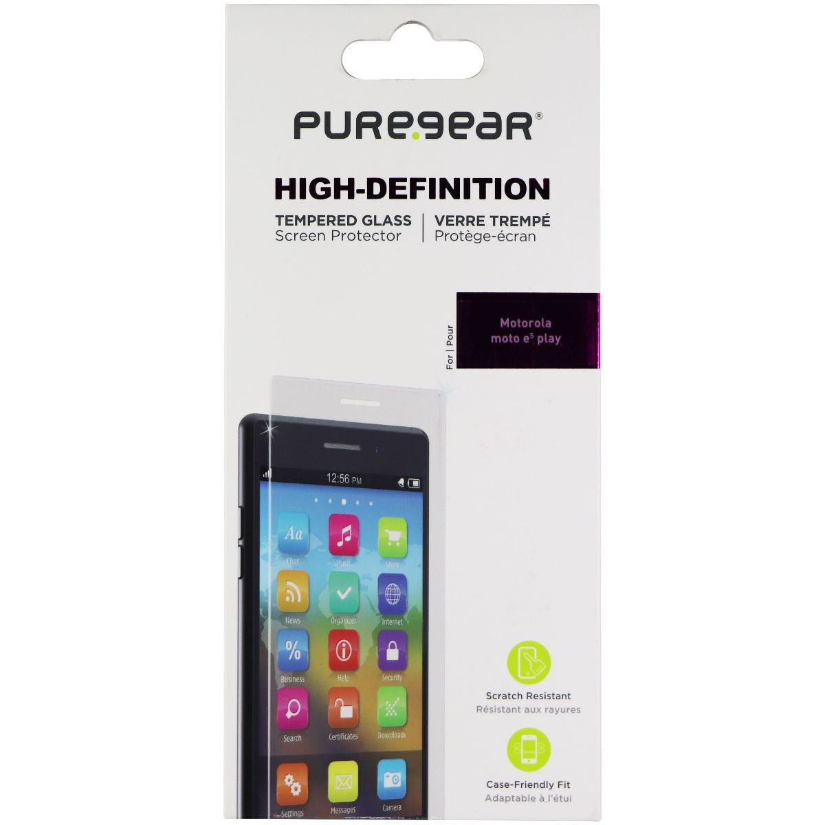 PureGear High-Definition Tempered Glass for Motorola Moto e5 Play - Clear Cell Phone - Screen Protectors PureGear    - Simple Cell Bulk Wholesale Pricing - USA Seller