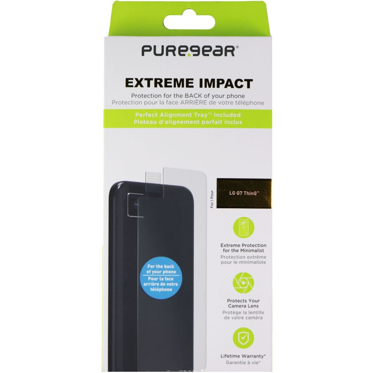 PureGear Extreme Impact Back of The Phone Protector for LG G7 ThinQ - Clear Smart Watch Accessories - Screen Protectors PureGear    - Simple Cell Bulk Wholesale Pricing - USA Seller