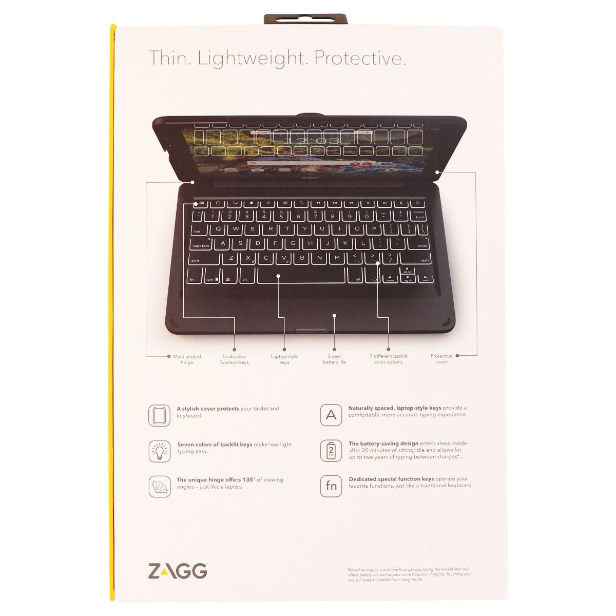 ZAGG Folio Series Wireless Tablet Keyboard and Case for Ellipsis 10 HD - Black iPad/Tablet Accessories - Cases, Covers, Keyboard Folios Zagg    - Simple Cell Bulk Wholesale Pricing - USA Seller