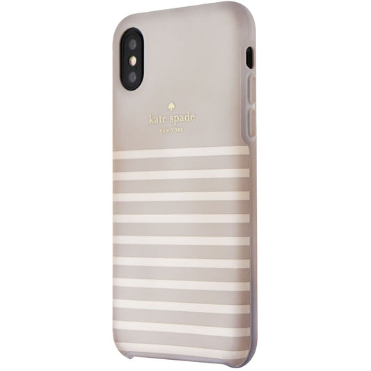 Kate Spade Soft Touch Case for iPhone XS and X - Feeder Stripe Clocktower/Cream Cell Phone - Cases, Covers & Skins Kate Spade    - Simple Cell Bulk Wholesale Pricing - USA Seller