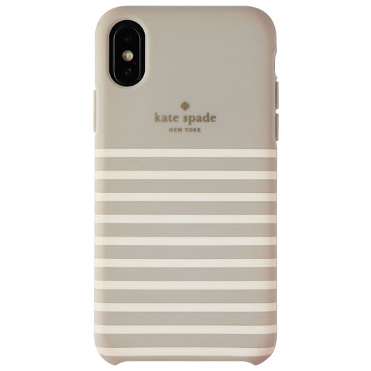 Kate Spade Soft Touch Case for iPhone XS and X - Feeder Stripe Clocktower/Cream Cell Phone - Cases, Covers & Skins Kate Spade    - Simple Cell Bulk Wholesale Pricing - USA Seller