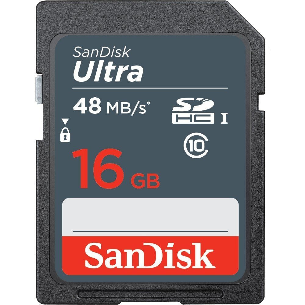 SanDisk Ultra 16GB SDHC Class 10 UHS-1 Memory Card - Speed up To 48 MB/s Cell Phone - Memory Cards SanDisk    - Simple Cell Bulk Wholesale Pricing - USA Seller