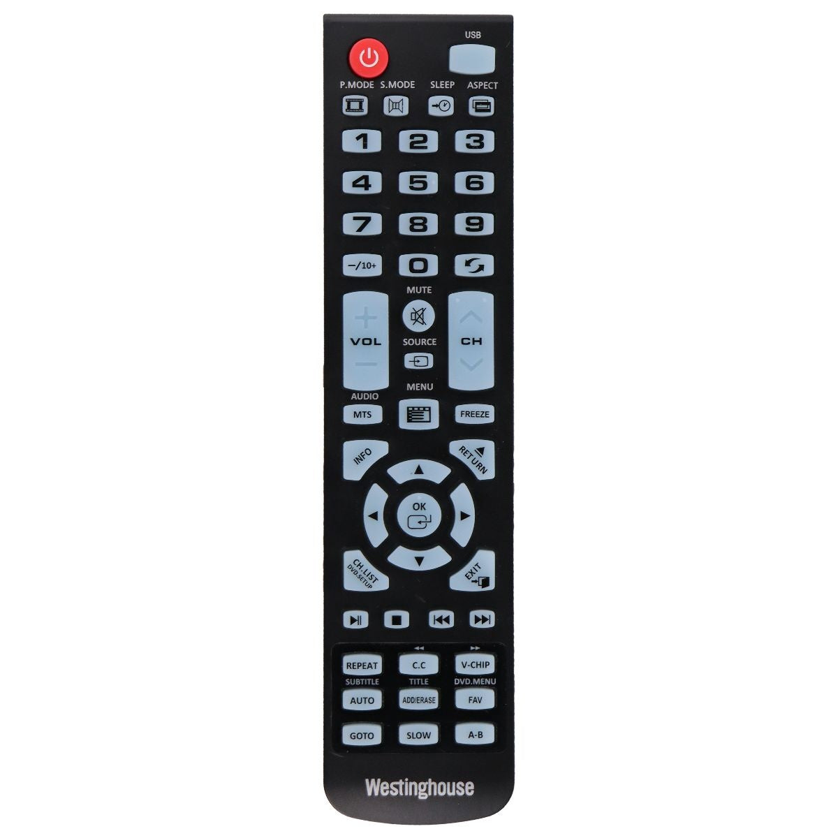 Westinghouse Remote Control (TY-49B) for Select Westinghouse TVs - Black TV, Video & Audio Accessories - Remote Controls Westinghouse    - Simple Cell Bulk Wholesale Pricing - USA Seller