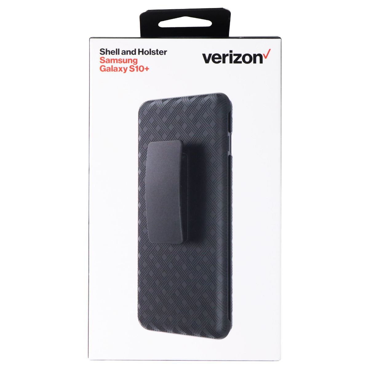 Verizon Shell And Holster For Samsung Galaxy (S10+) - Rugged Black Cell Phone - Cases, Covers & Skins Verizon    - Simple Cell Bulk Wholesale Pricing - USA Seller