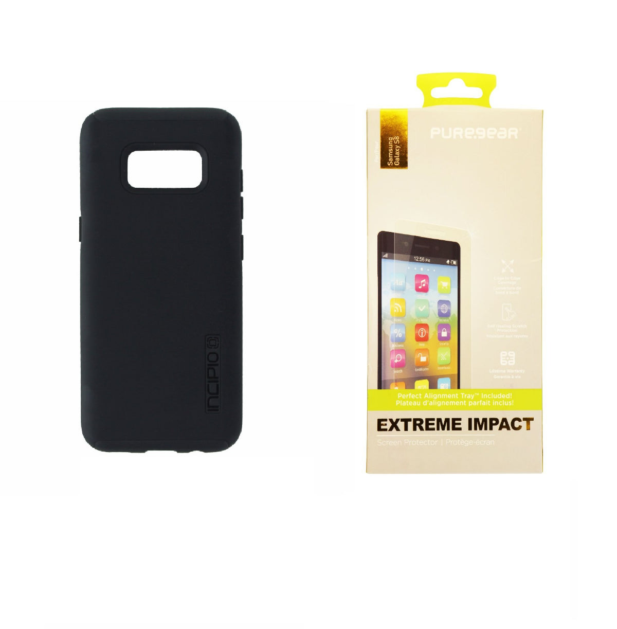 Black Incipio DualPro Case and PureGear Screen Protector KIT for Galaxy S8 Cell Phone - Cases, Covers & Skins Incipio    - Simple Cell Bulk Wholesale Pricing - USA Seller