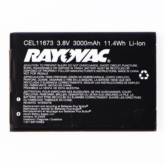 Rayovac Battery CEL11673 - 3.8V - 3000mAh - Black Cell Phone - Batteries Rayovac    - Simple Cell Bulk Wholesale Pricing - USA Seller
