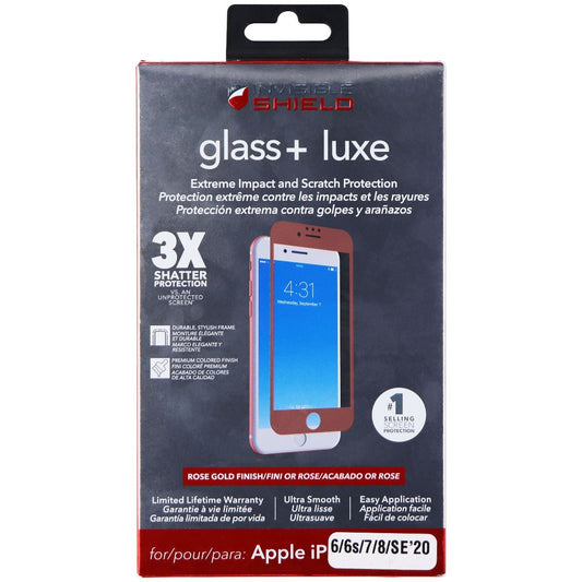 ZAGG InvisibleShield Glass + Luxe for iPhone SE (2020) / 8 7 6s - Rose Gold Cell Phone - Cases, Covers & Skins Zagg    - Simple Cell Bulk Wholesale Pricing - USA Seller
