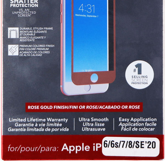 ZAGG InvisibleShield Glass + Luxe for iPhone SE (2020) / 8 7 6s - Rose Gold Cell Phone - Cases, Covers & Skins Zagg    - Simple Cell Bulk Wholesale Pricing - USA Seller