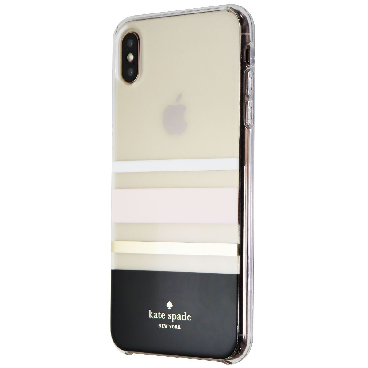 Kate Spade Hard Case for iPhone Xs Max - Charlotte Stripe Black/Cream/Blush/Gold Cell Phone - Cases, Covers & Skins Kate Spade    - Simple Cell Bulk Wholesale Pricing - USA Seller