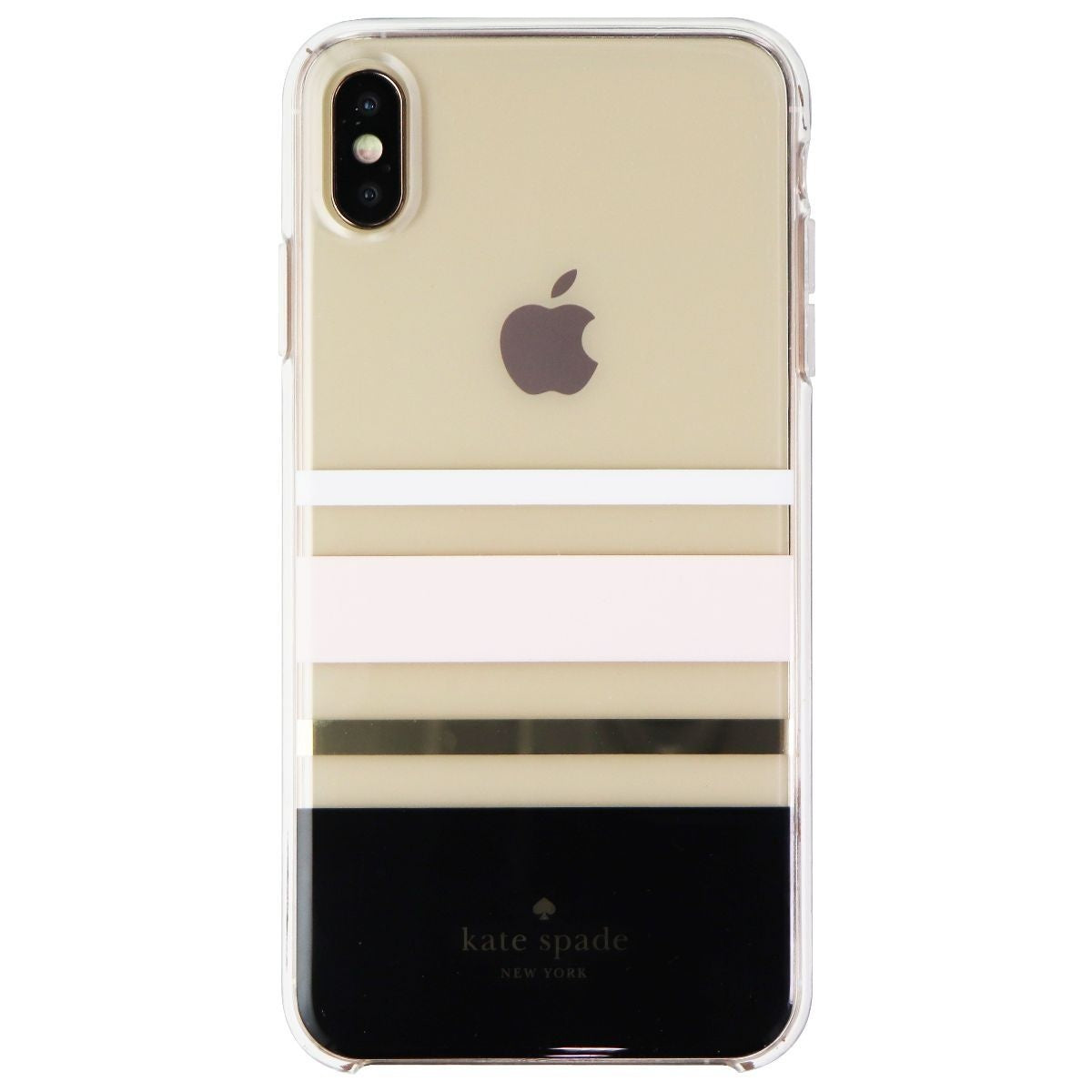 Kate Spade Hard Case for iPhone Xs Max - Charlotte Stripe Black/Cream/Blush/Gold Cell Phone - Cases, Covers & Skins Kate Spade    - Simple Cell Bulk Wholesale Pricing - USA Seller