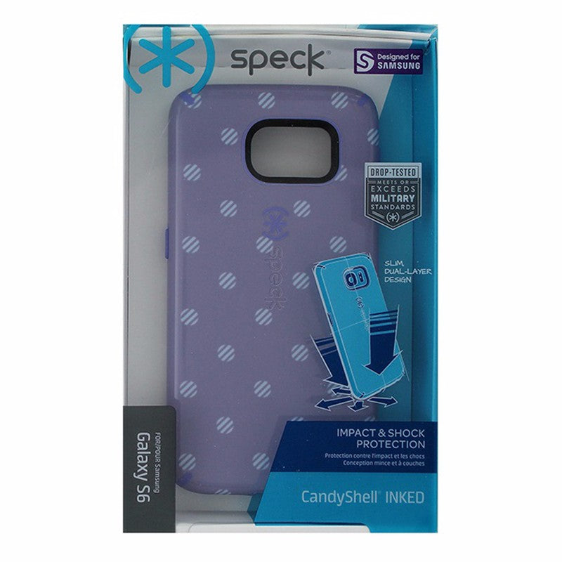 Speck CandyShell Inked Case for Samsung Galaxy S6 - Polka Purple Cell Phone - Cases, Covers & Skins Speck    - Simple Cell Bulk Wholesale Pricing - USA Seller