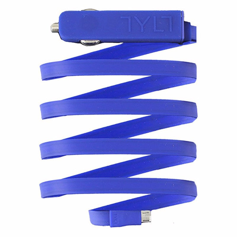 TYLT RIBBN 4.8A Flat Cable Micro USB Car Charger - Blue Cell Phone - Chargers & Cradles TYLT    - Simple Cell Bulk Wholesale Pricing - USA Seller
