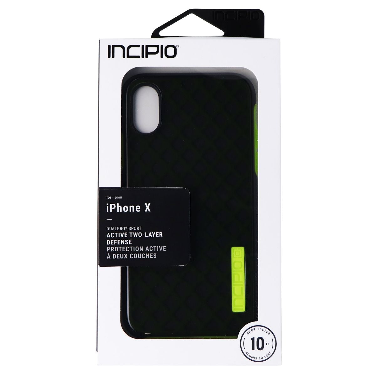 Incipio Dualpro Sport Case for Apple iPhone X and XS - Volt/Smoke (Green/Gray) Cell Phone - Cases, Covers & Skins Incipio    - Simple Cell Bulk Wholesale Pricing - USA Seller