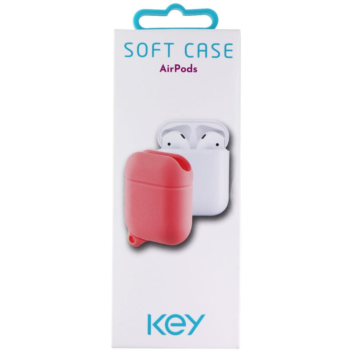 Key Silicone Soft Case with Clip for Apple AirPods 1st and 2nd Gen - Pink Cell Phone - Cases, Covers & Skins Key    - Simple Cell Bulk Wholesale Pricing - USA Seller
