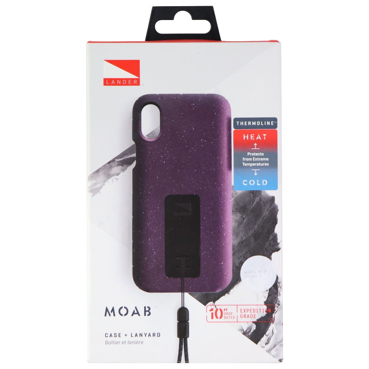 Lande Moab Case and Lanyard Cover for Apple iPhone Xs / iPhone X - Purple Cell Phone - Cases, Covers & Skins Lander    - Simple Cell Bulk Wholesale Pricing - USA Seller