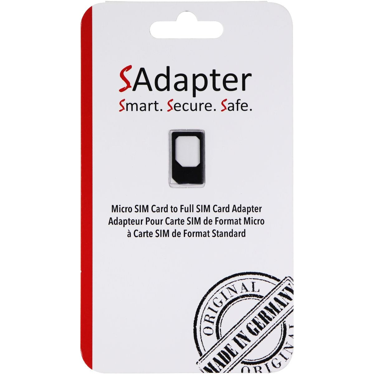 Sadapter Micro SIM to Full SIM Card Adapter (999507-SMCA) - Gray Cell Phone - Replacement Parts & Tools Sadapter    - Simple Cell Bulk Wholesale Pricing - USA Seller