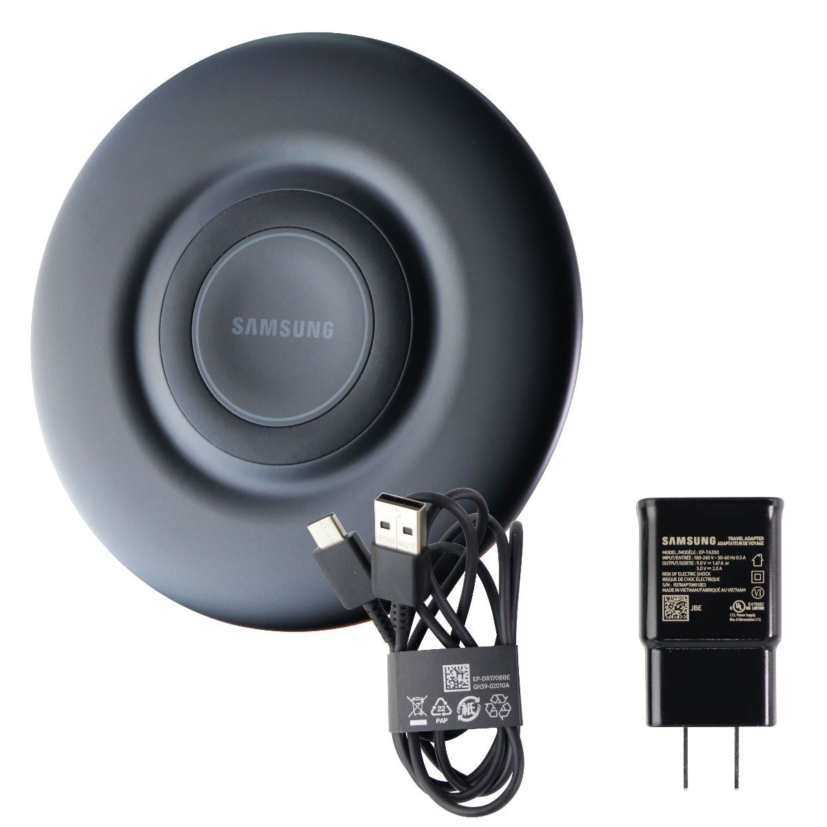 Samsung 9W Qi Certified Fast Charge Wireless Charger Pad (2019) - Black EP-P3105 Cell Phone - Chargers & Cradles Samsung    - Simple Cell Bulk Wholesale Pricing - USA Seller