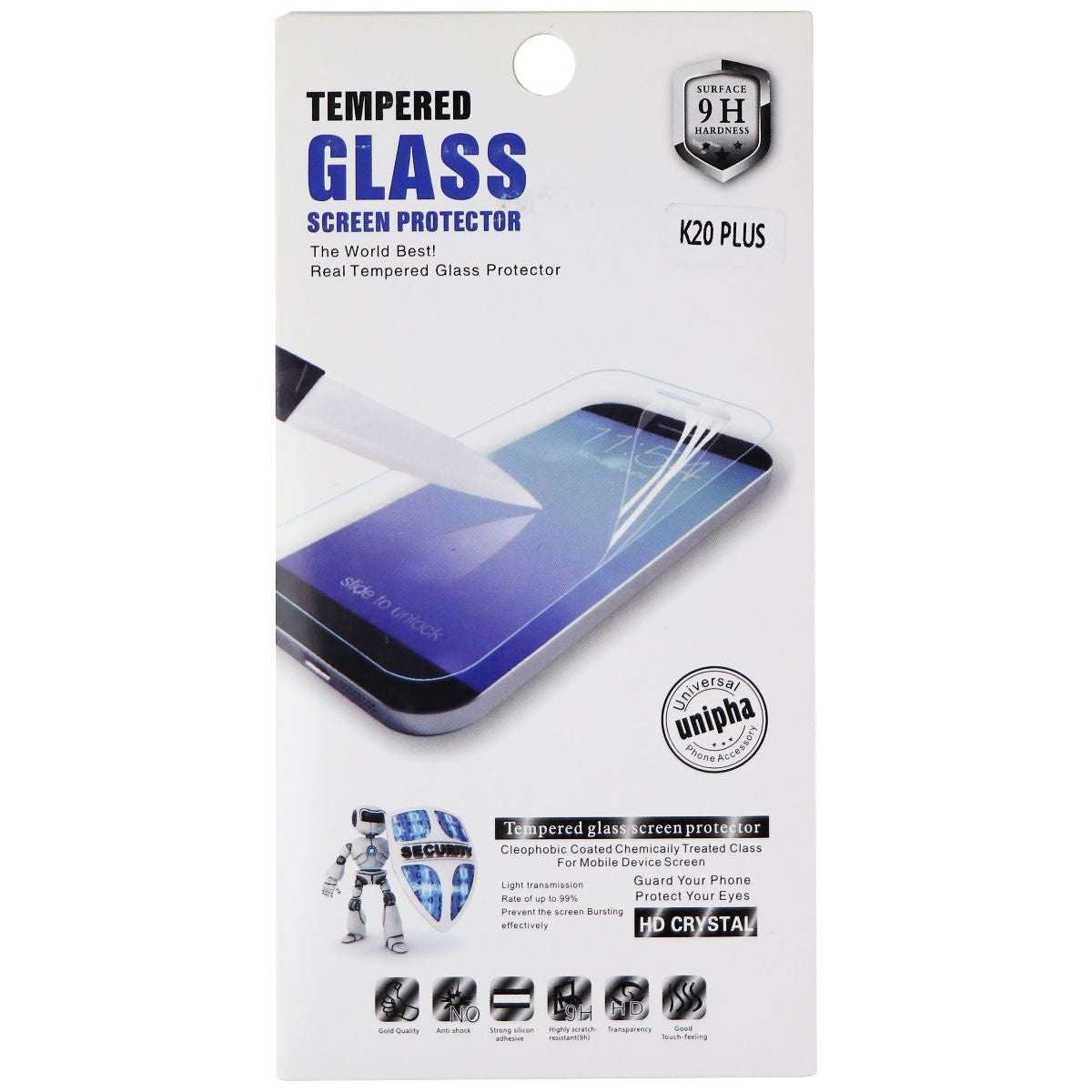 Tempered Glass 9H HD Crystal Screen Protector for LG K20 Plus - Clear Cell Phone - Screen Protectors Unbranded    - Simple Cell Bulk Wholesale Pricing - USA Seller